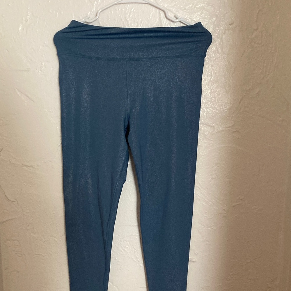 Nanette Lepore Metallic Blue Leggings Medium